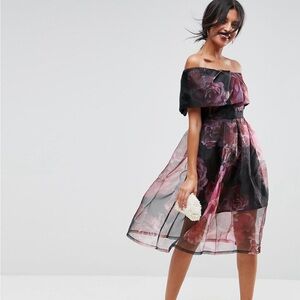 ASOS Floral Organza Midi